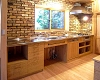 レンガの木製キッチン
